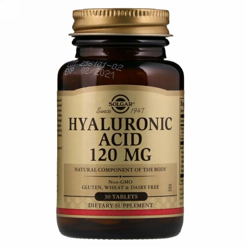 Solgar, ヒアルロン酸、120 mg、30錠