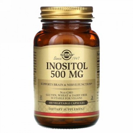 Solgar, イノシトール、500mg、植物性カプセル100粒