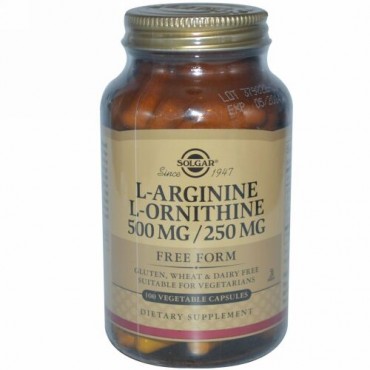 Solgar, L-アルギニン L-オルニチン、 500 mg / 250 mg、ベジキャップ 100錠 (Discontinued Item)