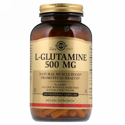 Solgar, L-グルタミン、500 mg、ベジカプセル250錠