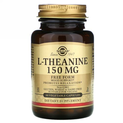 Solgar, L-テアニン、自由形状、 150 mg、 60ベジキャップ