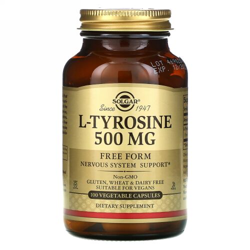 Solgar, L-チロシン、500 mg、植物性カプセル100粒
