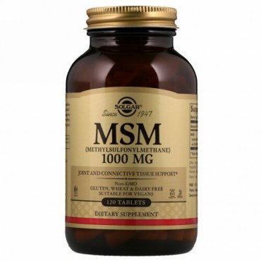 Solgar, MSM (メチルスルホルニメタン)、1000 mg、120錠