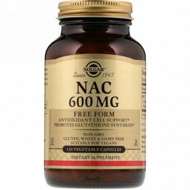 Solgar, NAC, 600 mg、植物性カプセル120粒