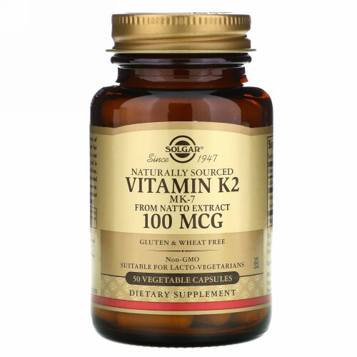 Solgar, 天然ビタミンK2、100 mcg、植物性カプセル50錠