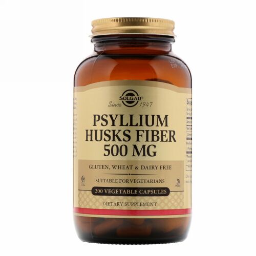 Solgar, オオバコの殻繊維、500 mg、200野菜カプセル
