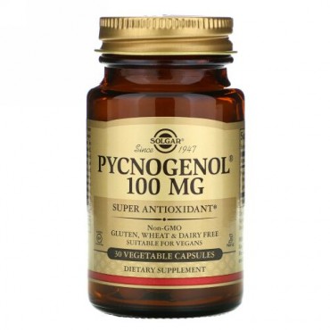Solgar, ピクノジェノール、100 mg、植物性カプセル30粒
