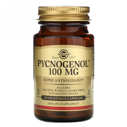 Solgar, ピクノジェノール、100 mg、植物性カプセル30粒