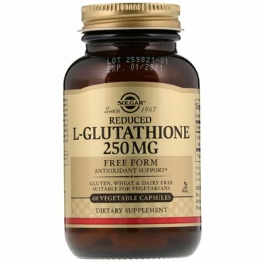 Solgar, 低量 L-グルタチオン、250 mg、60ベジカプセル