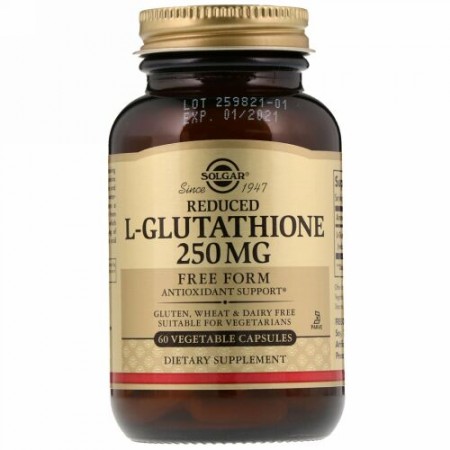 Solgar, 低量 L-グルタチオン、250 mg、60ベジカプセル