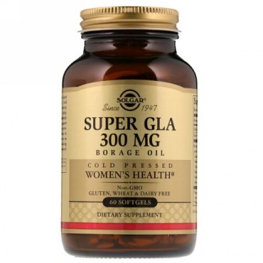 Solgar, スーパー GLA, ルリヂサ油, ウィーメンズヘルス, 300 mg, 60 ソフトジェル
