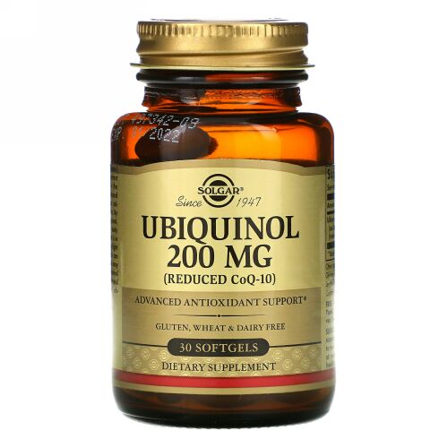 Solgar, ユビキノール（還元型CoQ10）、200 mg、ソフトジェル30粒