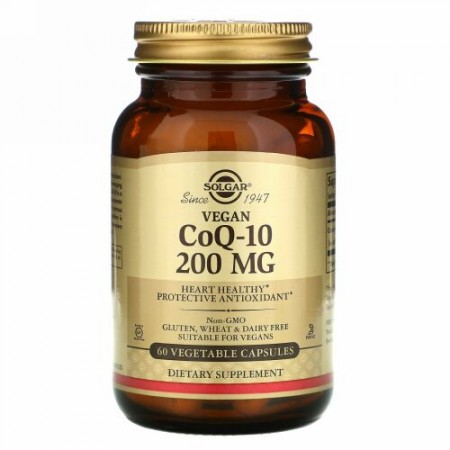 Solgar, ベジタリアンCoQ-10、200 mg、植物性カプセル60粒