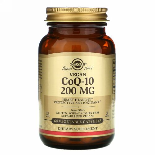 Solgar, ベジタリアンCoQ-10、200 mg、植物性カプセル60粒