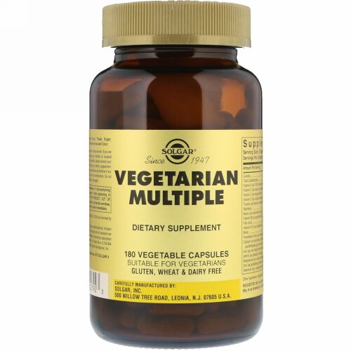 Solgar, Vegetarian Multiple, 180 Vegetable Capsules