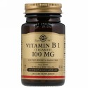 Solgar, ビタミンB1、100mg、植物性カプセル100個