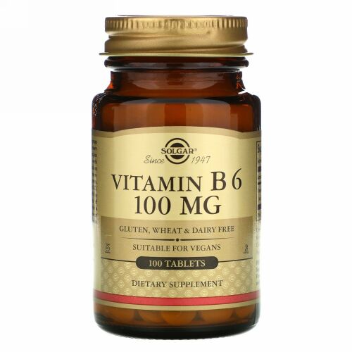 Solgar, ビタミンB6、100 mg、100粒