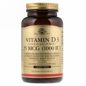 Solgar, ビタミンD3（コレカルシフェロール）、25mcg（1,000IU）、ソフトジェル250粒