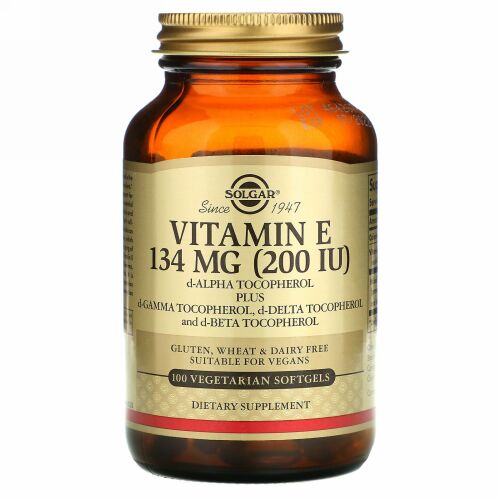 Solgar, Naturally Sourced Vitamin E, 200 IU, 100 Vegetarian Softgels