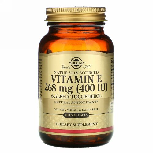 Solgar, 天然ビタミンE、268mg（400IU）、ソフトジェル100粒