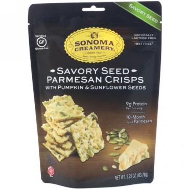 Sonoma Creamery, パルメザンクリスプ、香ばしい種、2.25 oz (63.78 g) (Discontinued Item)