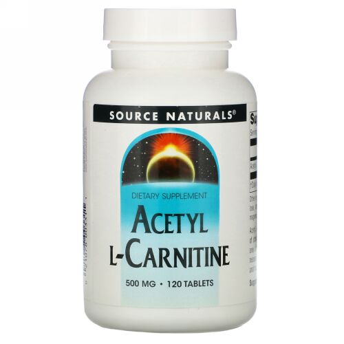 Source Naturals, アセチル L-カルニチン、 500 mg、120 錠
