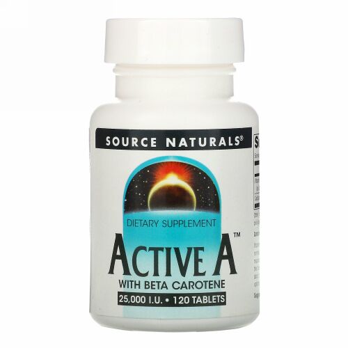 Source Naturals, アクティブA、 25000 IU、 120タブレット