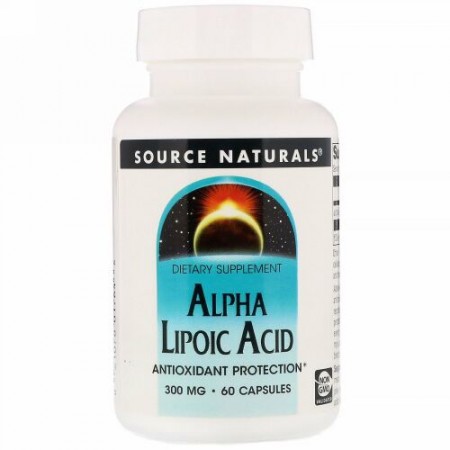 Source Naturals, アルファリポ酸、 300 mg、 60カプセル