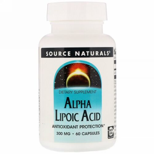 Source Naturals, アルファリポ酸、 300 mg、 60カプセル