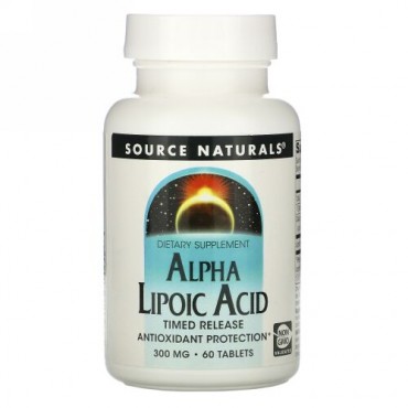 Source Naturals, アルファリポ酸、 タイムドリリース、 300 mg、 60錠