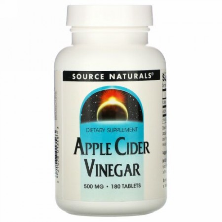 Source Naturals, アップルサイダービネガー, 500 mg, 180錠