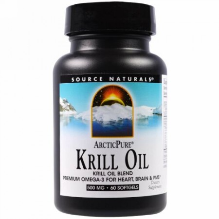 Source Naturals, ArcticPure、クリルオイル500 mg、60ソフトカプセル