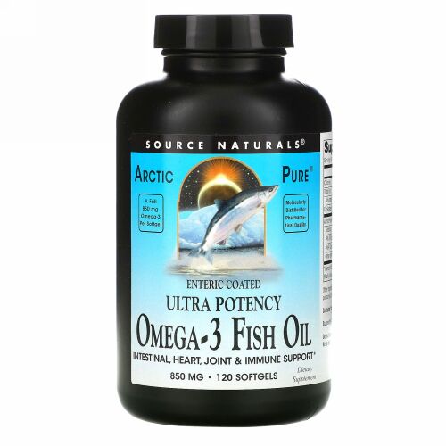 Source Naturals, 北極ピュア, ウルトラ効力, オメガ-3フィッシュオイル, 850 mg, 120ソフトゼリー