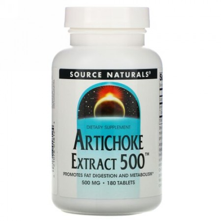 Source Naturals, アーティーチョークエキス 500、 180タブレット