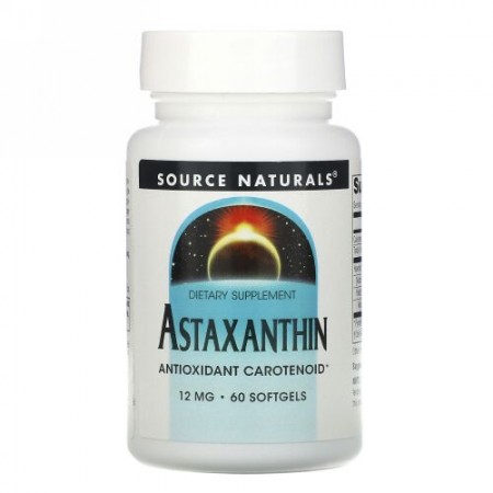 Source Naturals, アスタキサンチン、12mg、ソフトジェル60錠