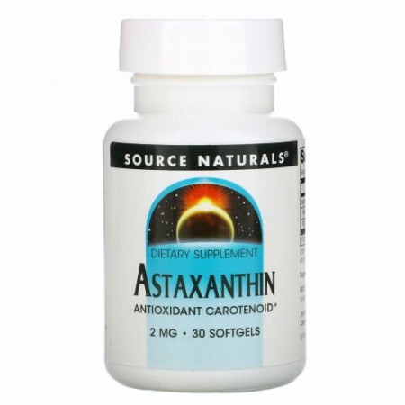 Source Naturals, アスタキサンチン、 2mg、 30ソフトジェル