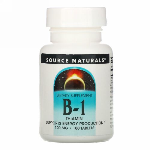 Source Naturals, B-1, チアミン, 100 mg, 100錠