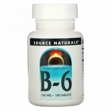 Source Naturals, B-6, 100 mg, 100 Tablets