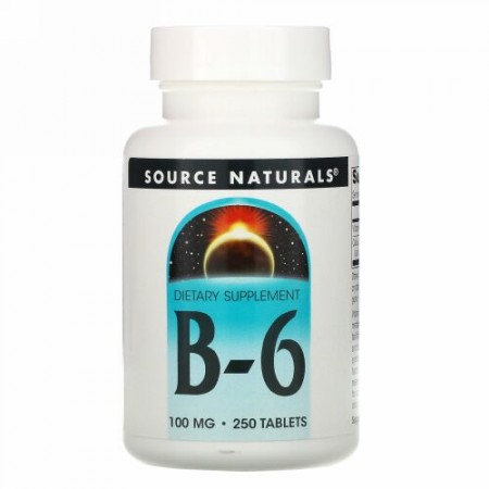Source Naturals, B-6、 100 mg、 250錠
