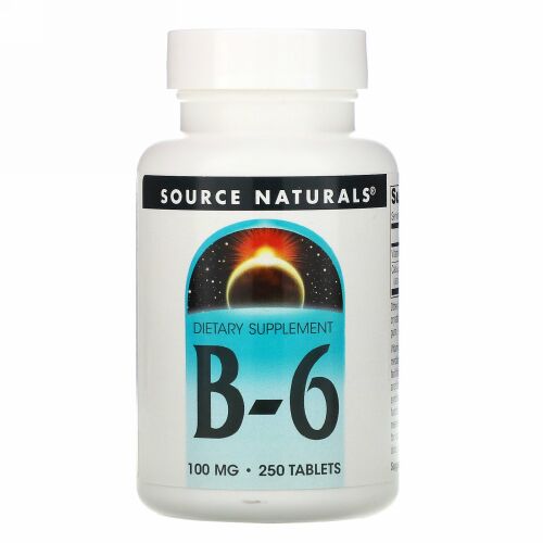 Source Naturals, B-6、 100 mg、 250錠