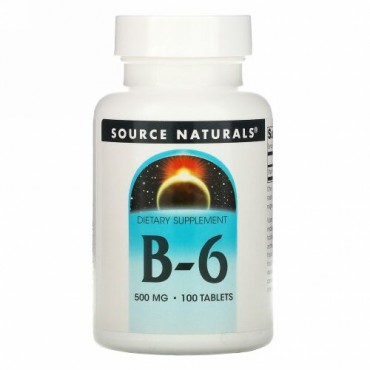 Source Naturals, B-6, 500 mg, 100 錠