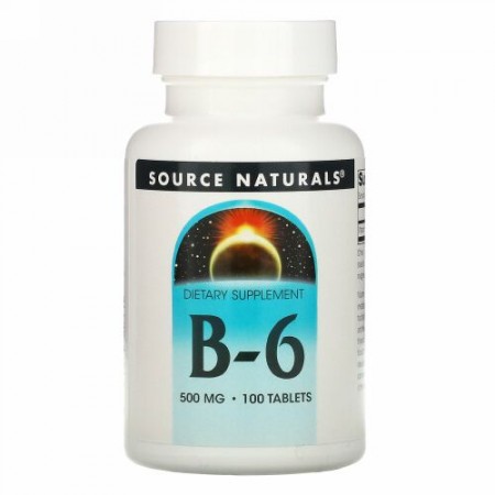 Source Naturals, B-6, 500 mg, 100 錠