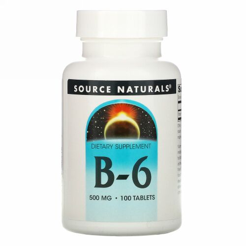 Source Naturals, B-6, 500 mg, 100 錠