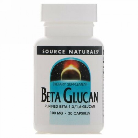 Source Naturals, ベータグルカン, 100 mg, 30 カプセル