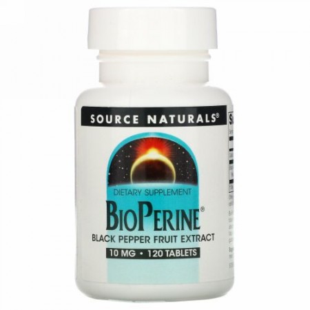 Source Naturals, バイオペリン、10 mg、120粒