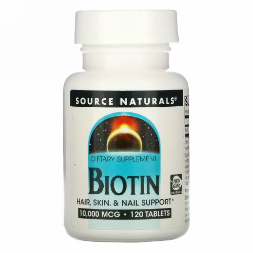 Source Naturals, バイオチン、 10000 mcg、 120 タブレット