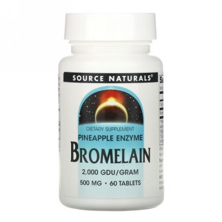 Source Naturals, Bromelain 2,000 GDU/g, 500 mg, 60 Tablets