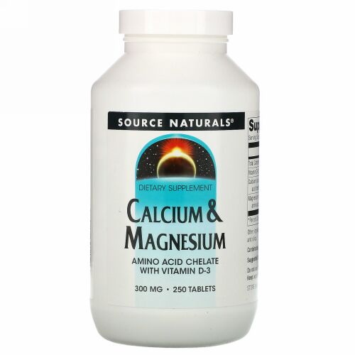 Source Naturals, カルシウム & マグネシウム、300 mg 250粒