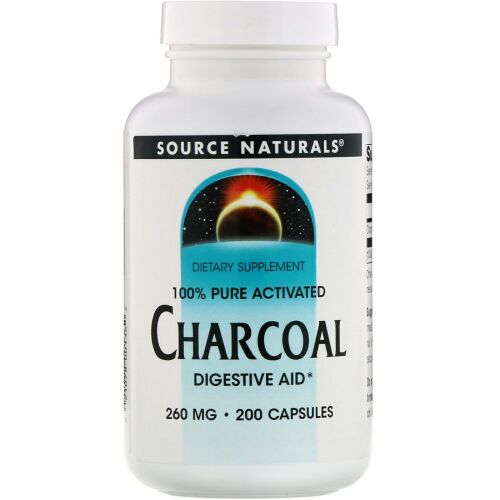 Source Naturals, 木炭 , 260 mg, 200カプセル