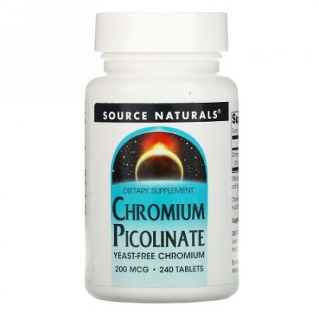 Source Naturals, ピコリン酸クロム, 200 mcg, 240 錠